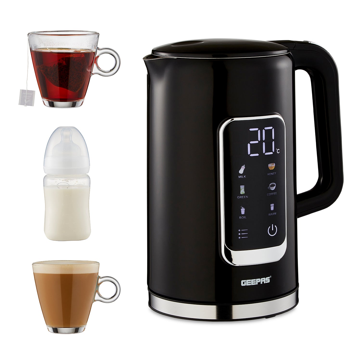 Geepas digital touchscreen electric kettle