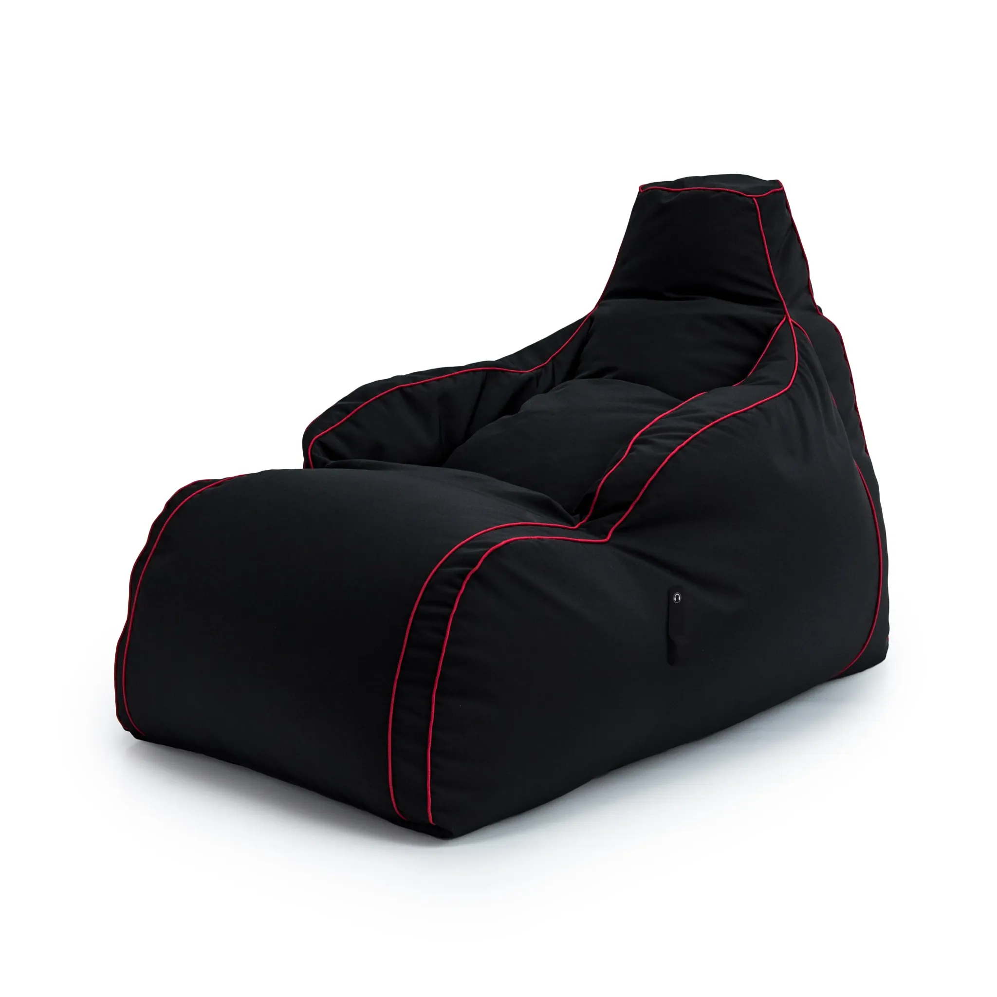 Game Over large gaming bean bag lounger in black with red piping